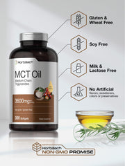Horbäach MCT Oil Pills keto-friendly formula in capsule image.