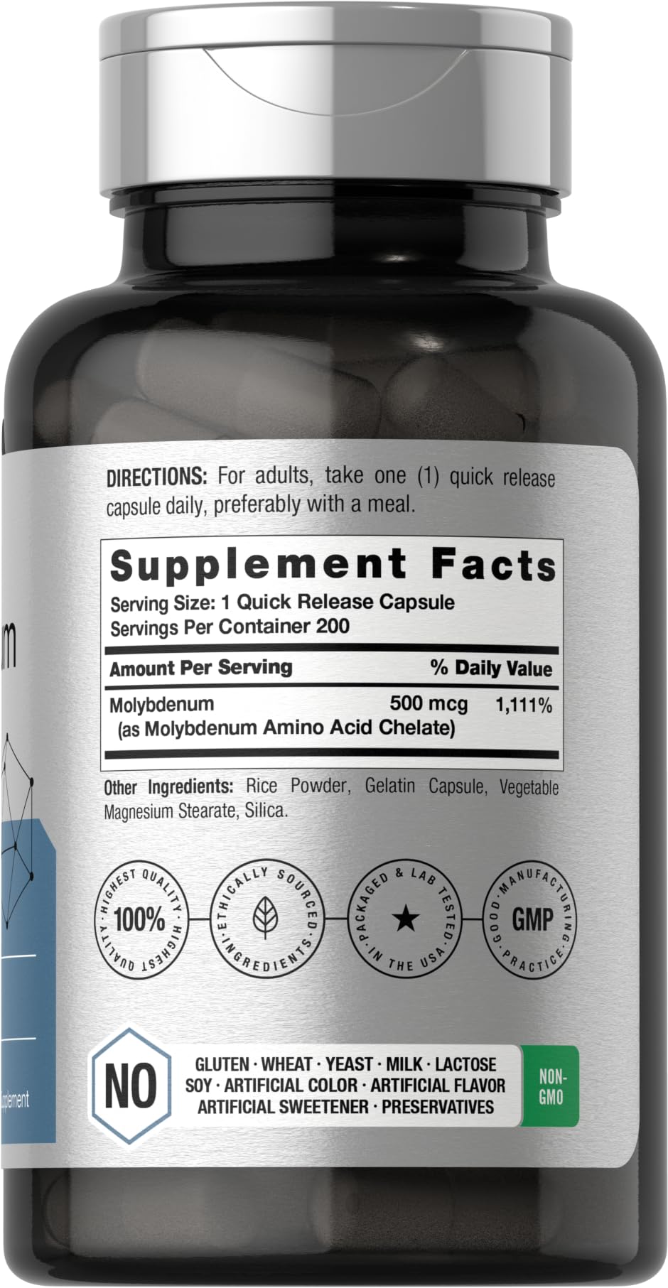 Horbaach Molybdenum capsules with amino acid chelate for absorption.
