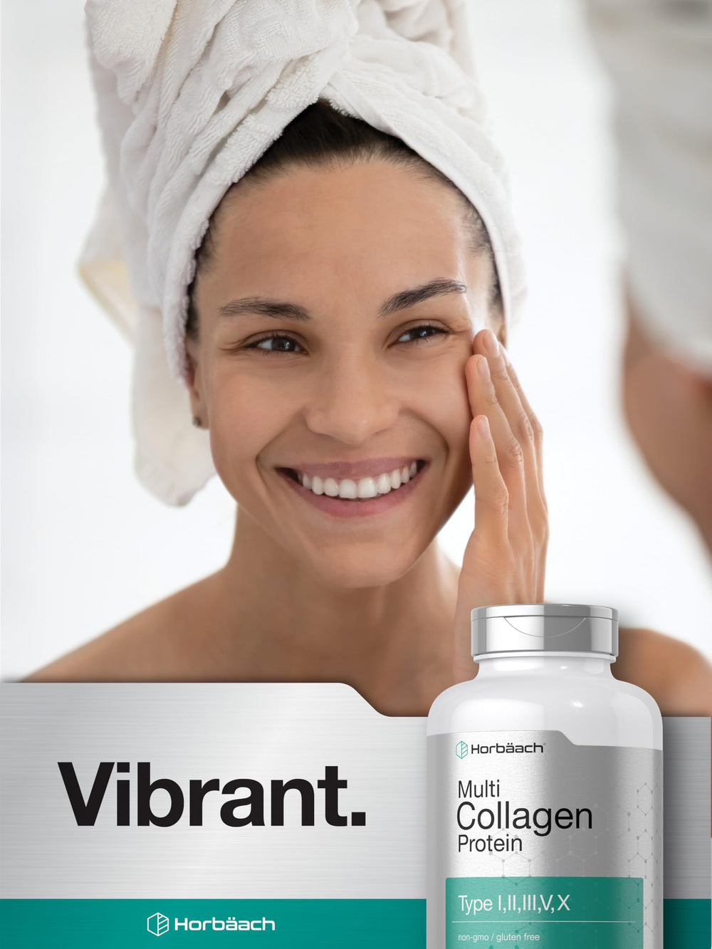 Bottle on white background conveys long-lasting 180 capsules supply