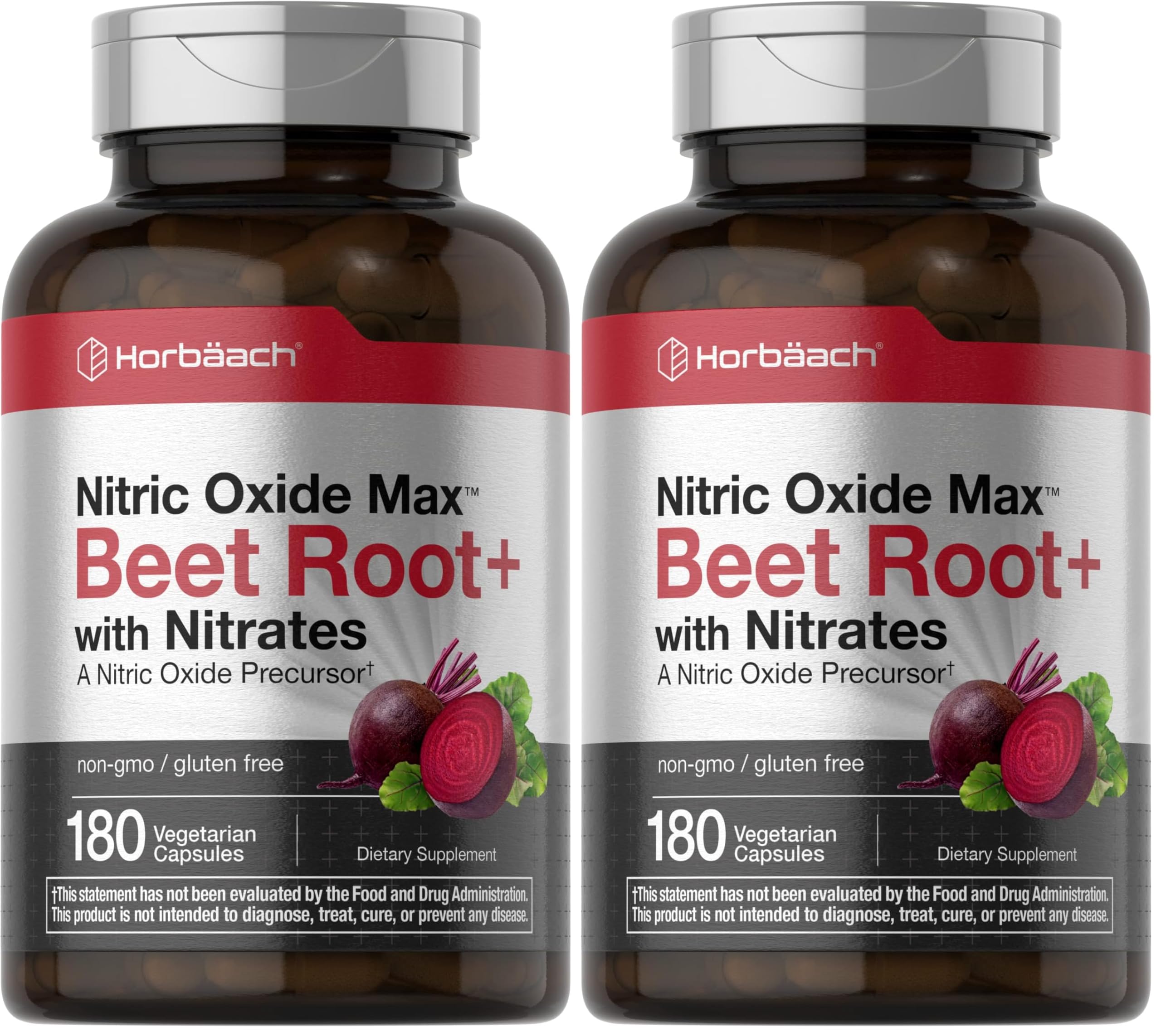 Horbäach Nitric Oxide Beet Root capsules bottle for easy daily use.