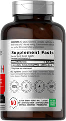 Horbäach Nitric Oxide Max 3600mg label close-up highlighting Arginine AAKG.