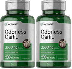 Horbäach Odorless Garlic Softgels bottle for odor-free daily use.