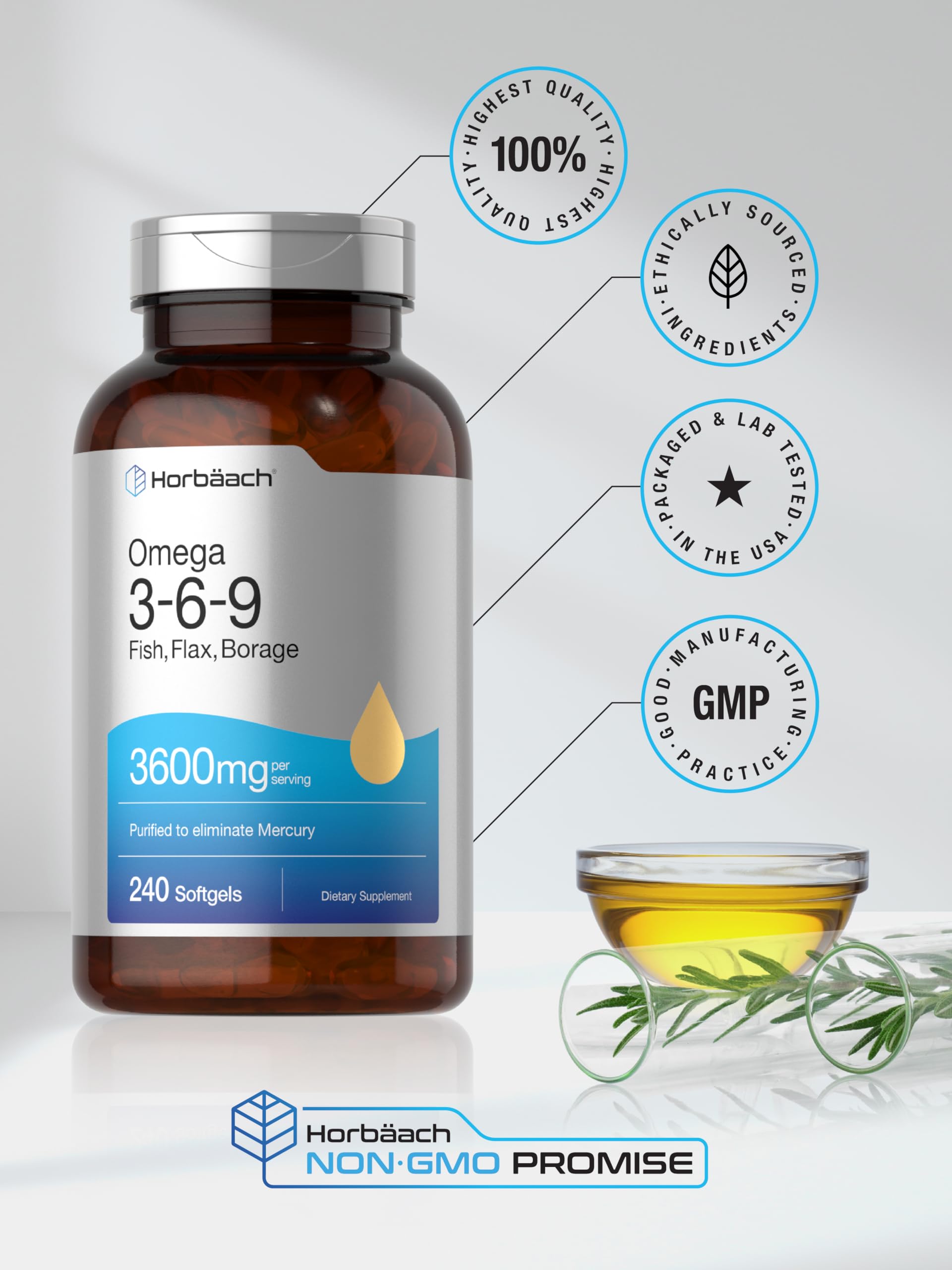 Horbäach omega sources fish flaxseed and borage oils