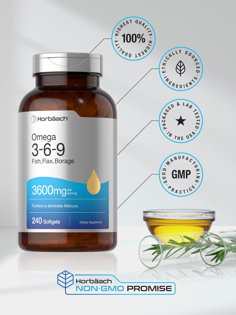 Horbäach omega sources fish flaxseed and borage oils