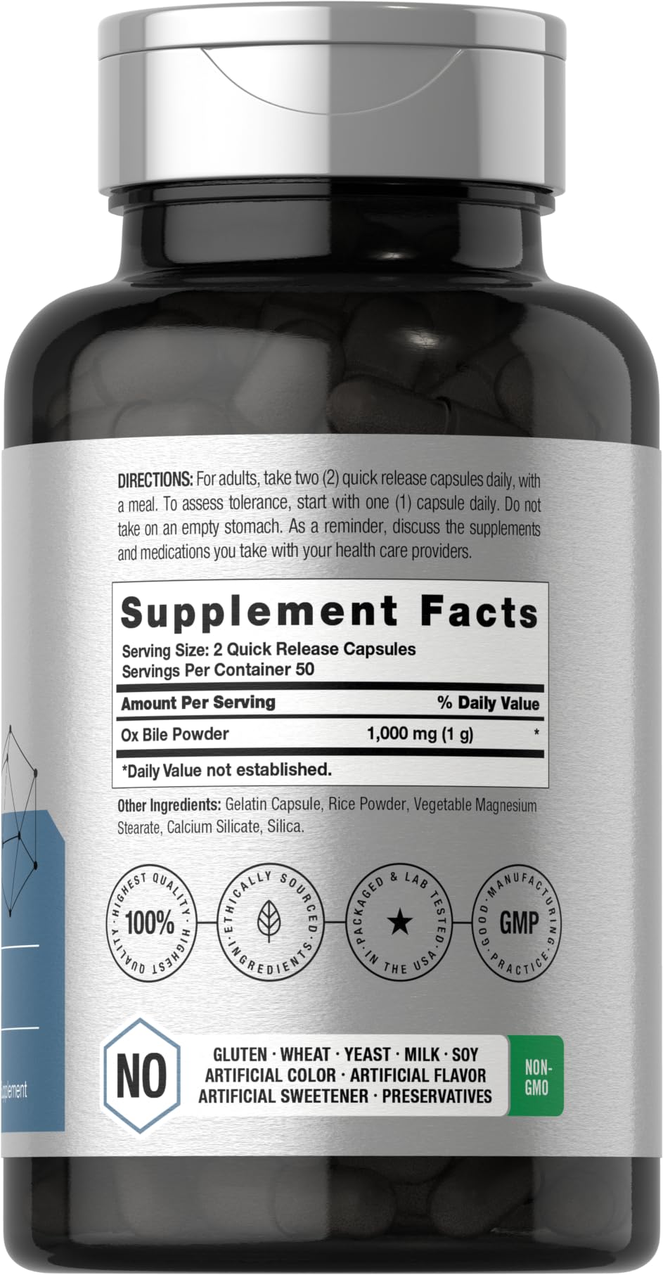 Horbäach Ox Bile capsules in quick-release form for easy daily use