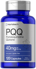 Horbäach PQQ supplement bottle front, 120 capsules for daily antioxidant support