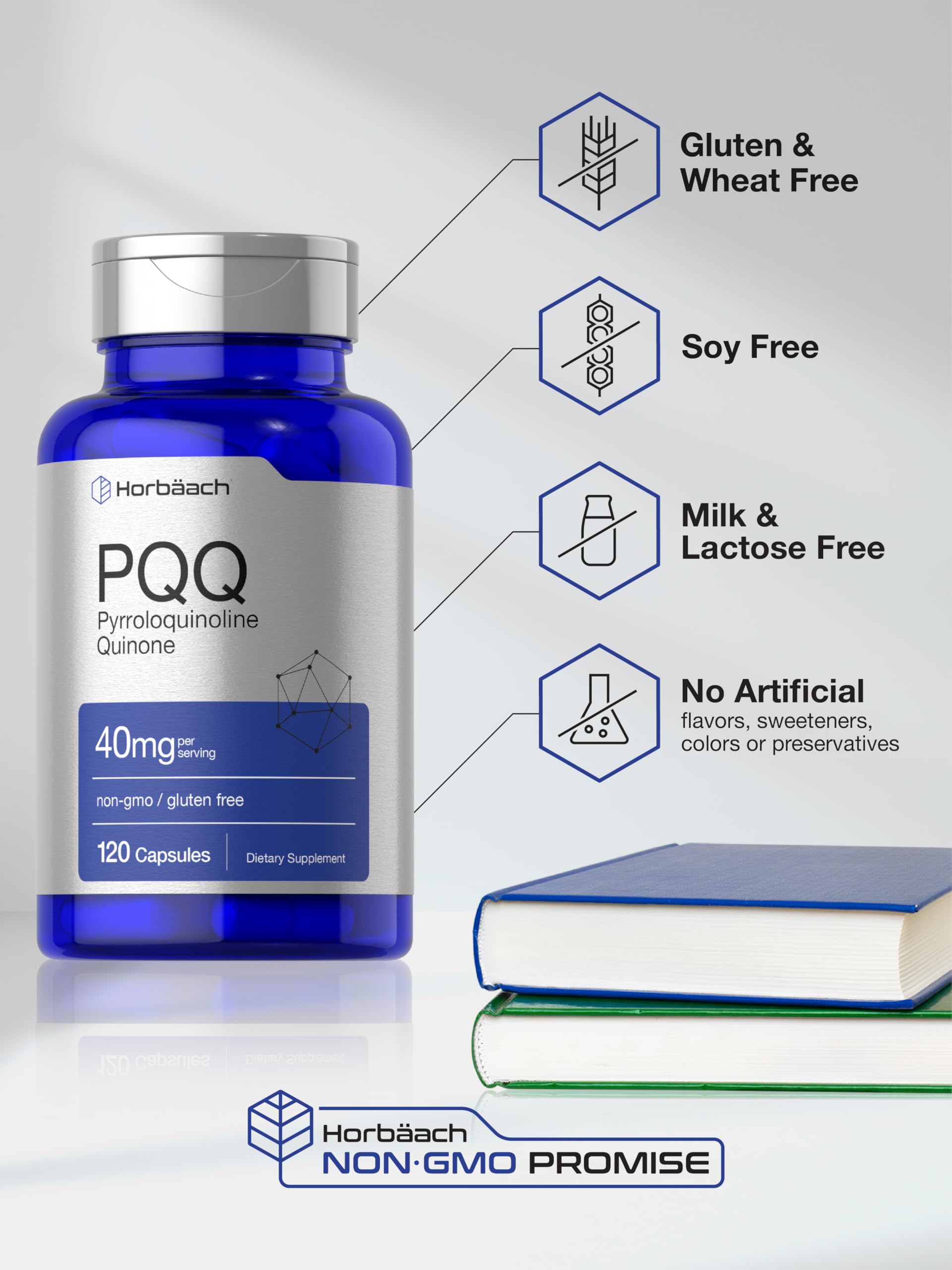 Quick-release Horbäach PQQ capsules arranged for easy ingestion