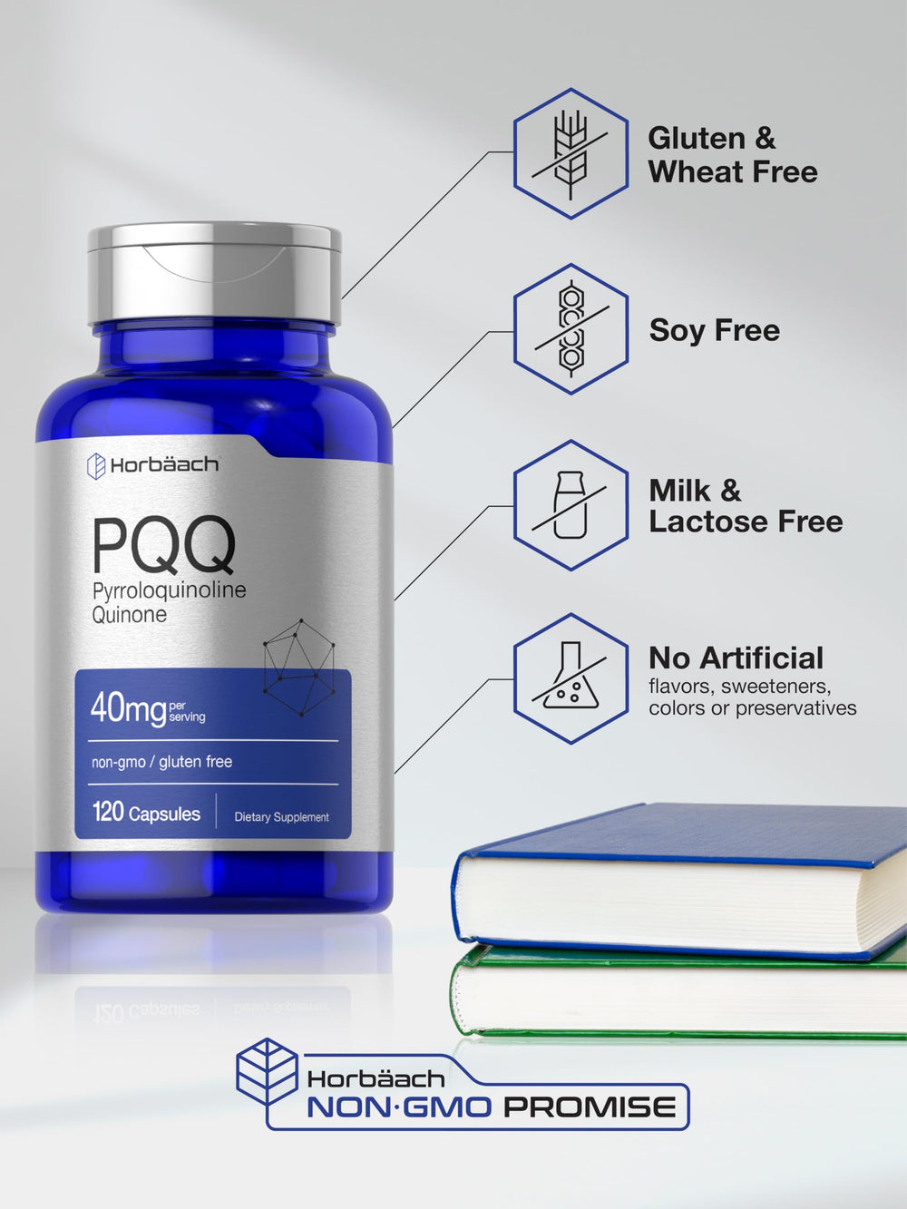 Quick-release Horbäach PQQ capsules arranged for easy ingestion