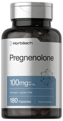 Horbäach Pregnenolone 100 mg bottle front for daily wellness support.