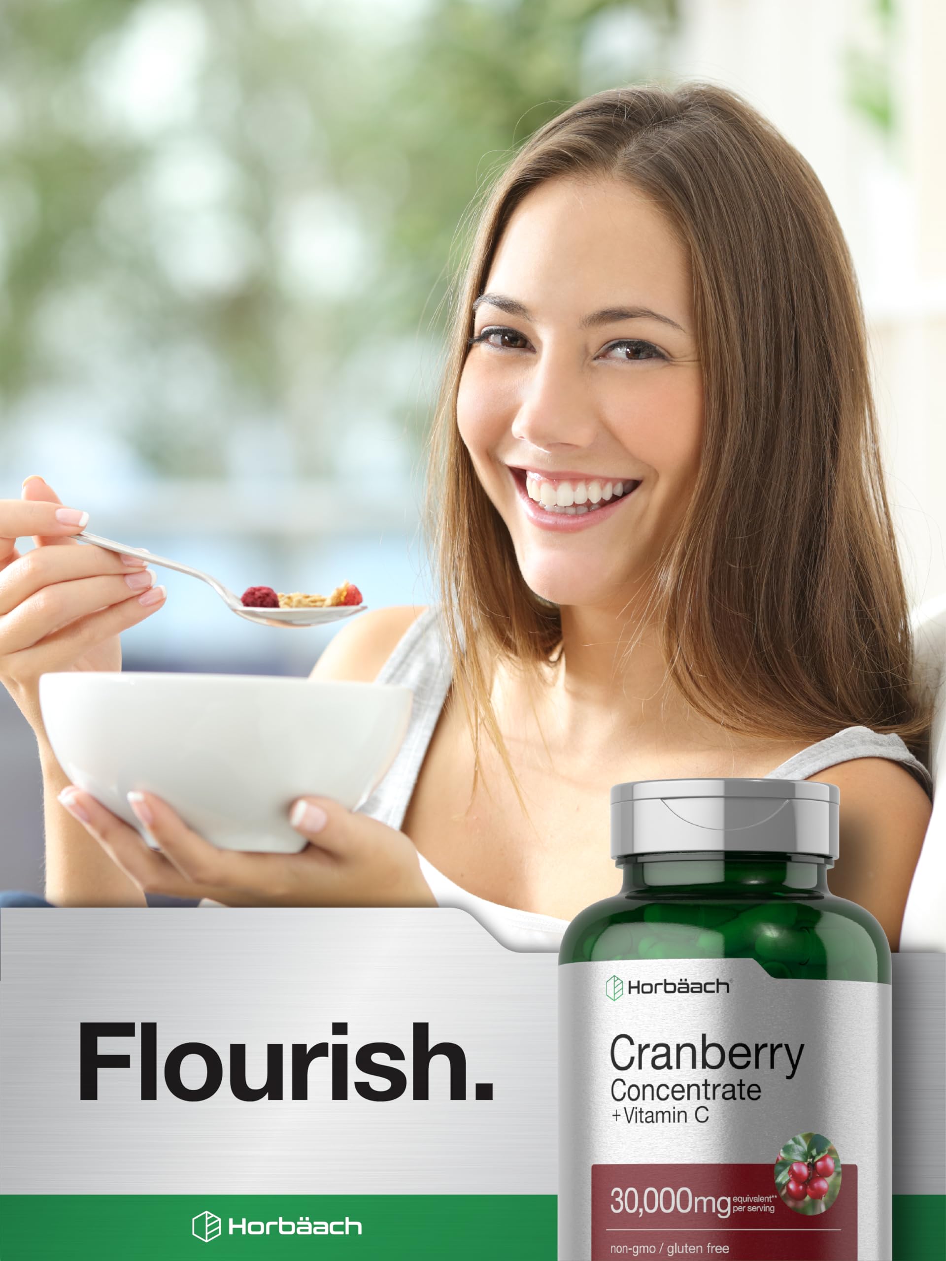 Horbäach product label close-up with ingredients and allergen information.