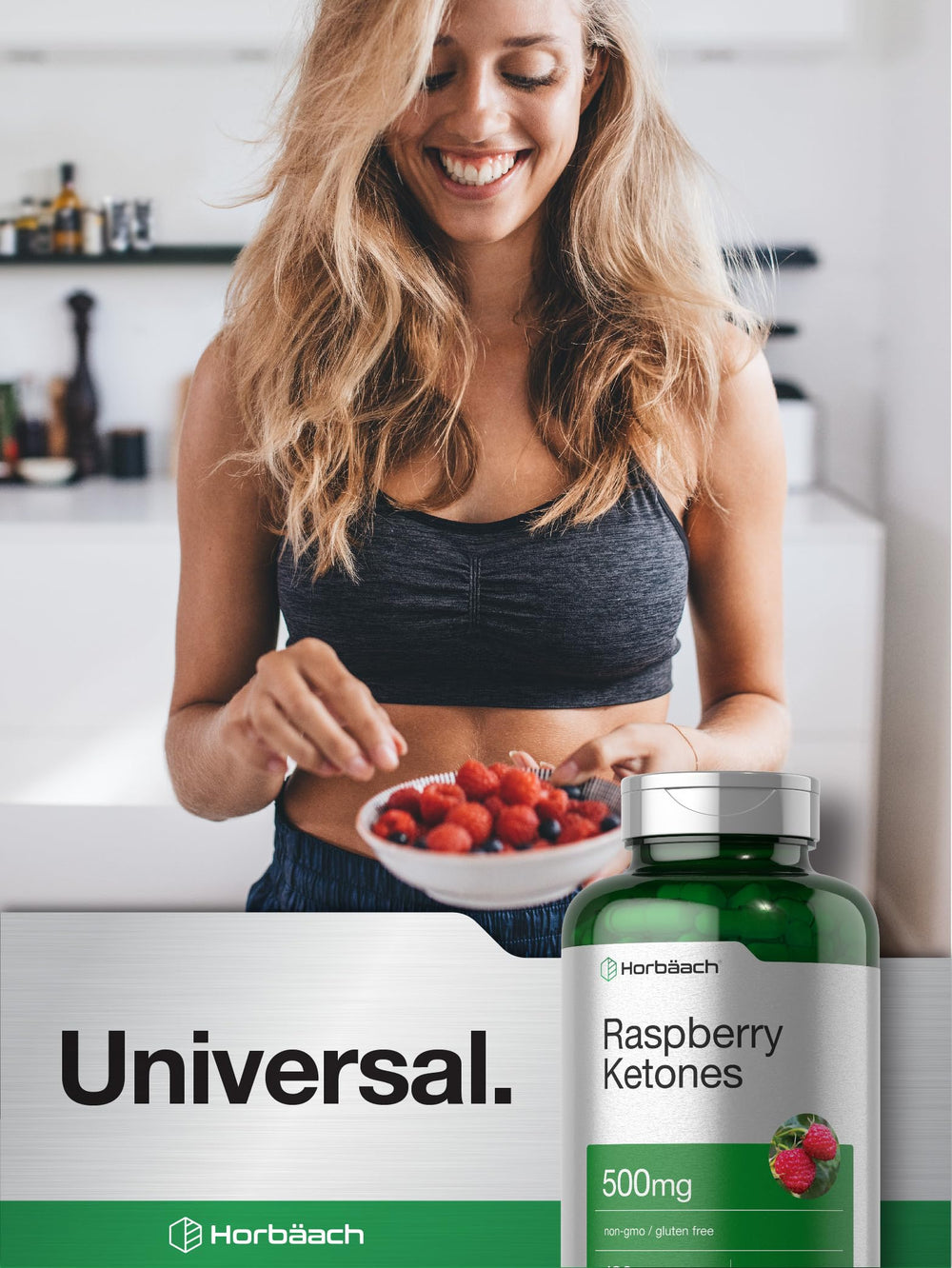 Horbäach Raspberry Ketones lab-tested seal indicating purity