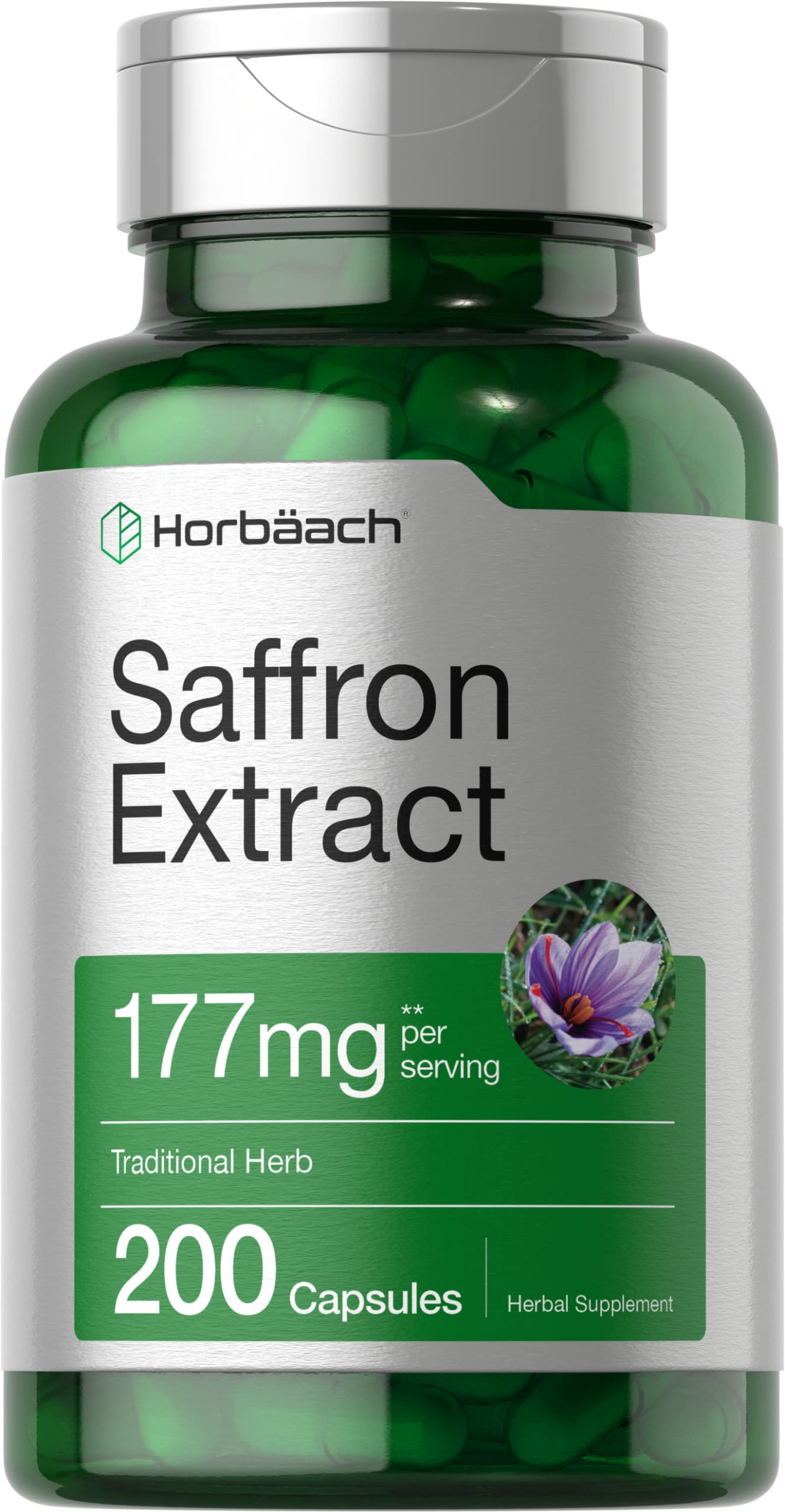 Horbäach Saffron Extract capsules bottle supports daily wellness