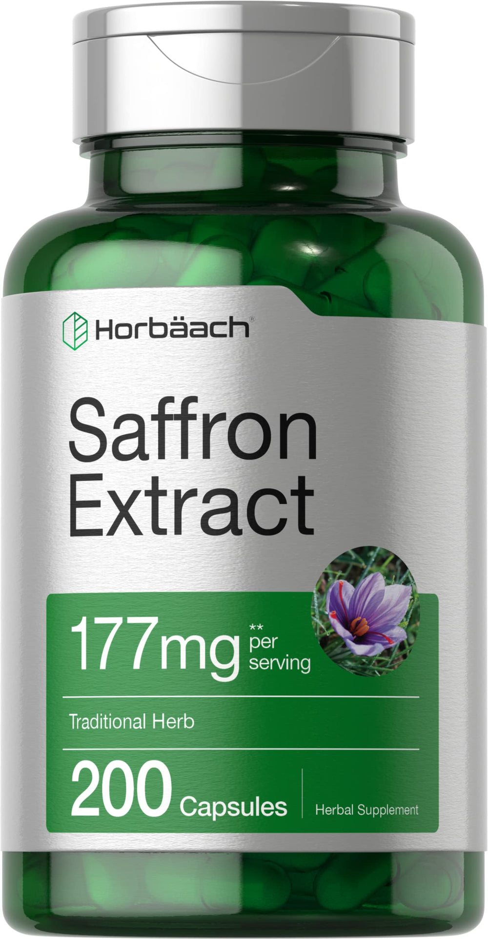 Horbäach Saffron Extract capsules bottle supports daily wellness