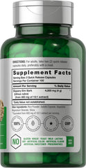Capsule serving size panel shows 4,000 mg equivalent per serving for easy dosing.