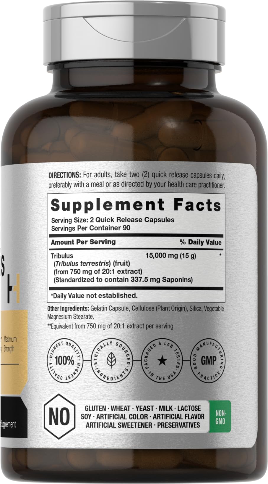 Horbäach Tribulus Terrestris capsules 180-count ready for daily use