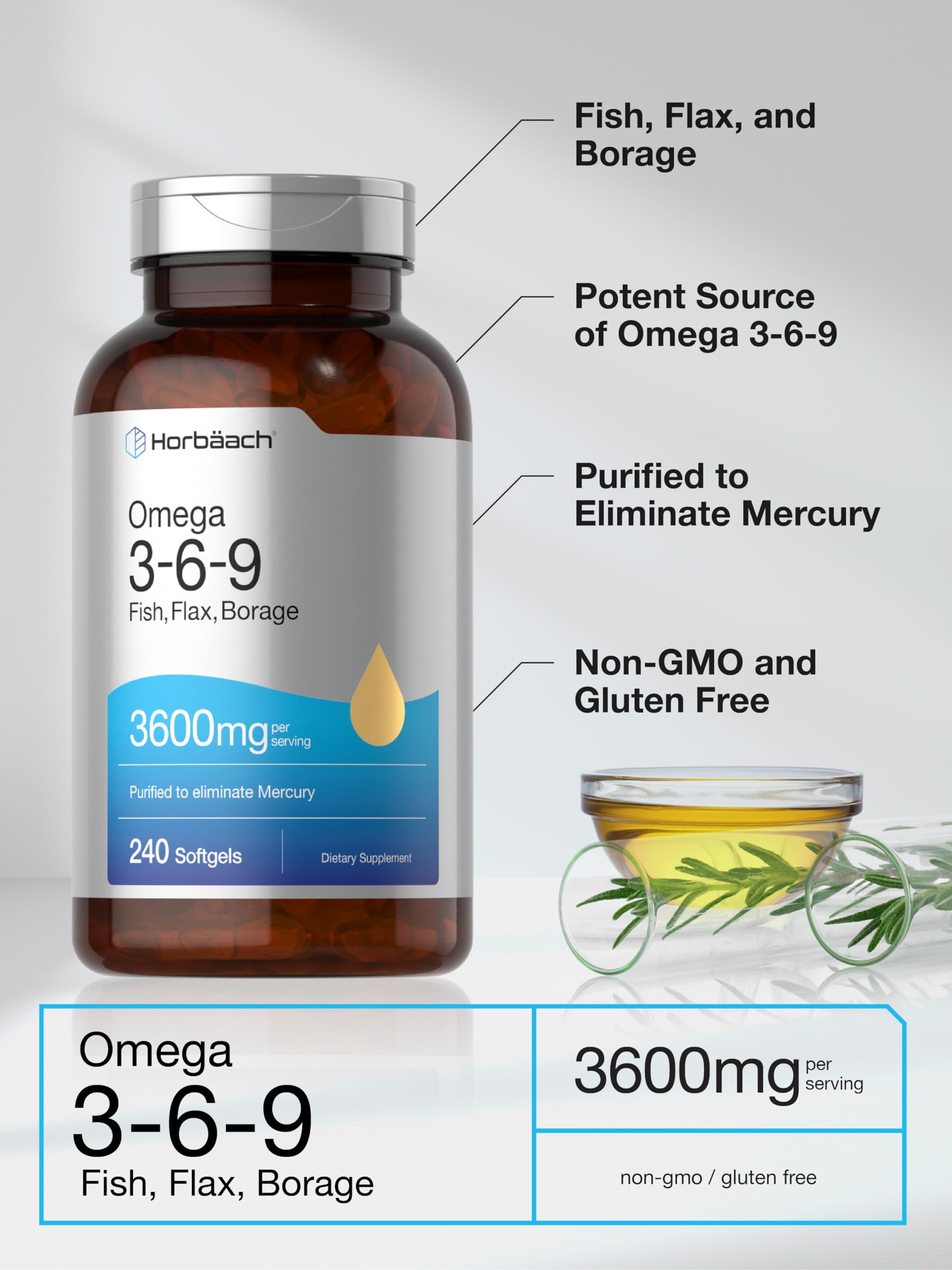 Pouring Horbäach Omega softgels – convenient daily use