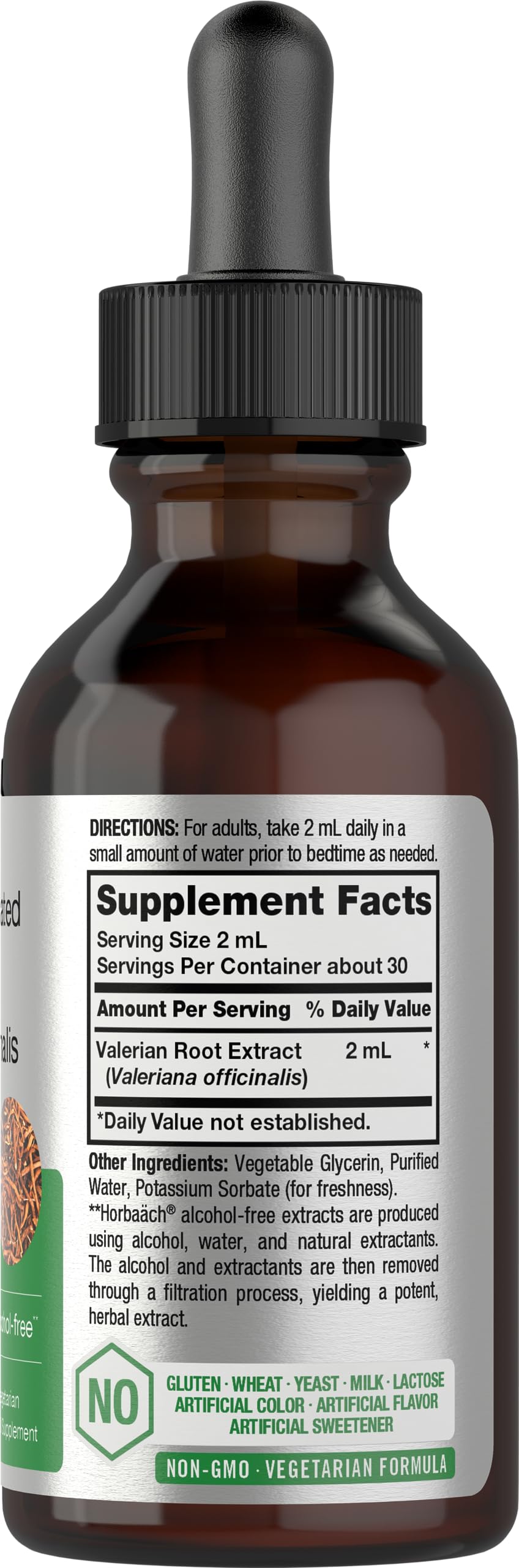 Horbaach Valerian Root Drops pour demonstrates easy nightly use.
