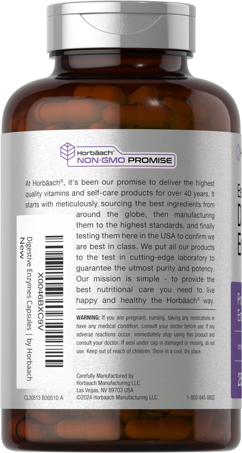 Horbäach vegetarian enzyme capsules designed for gentle digestion