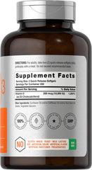 Horbäach Vitamin D3 10000 IU quick-release capsules, ideal for daily use.