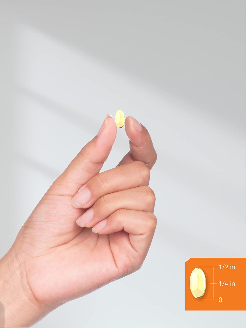 Horbäach Vitamin E capsule row on white background.