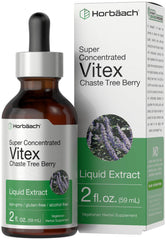 Horbäach Vitex Berry Extract bottle close-up for herbal balance support