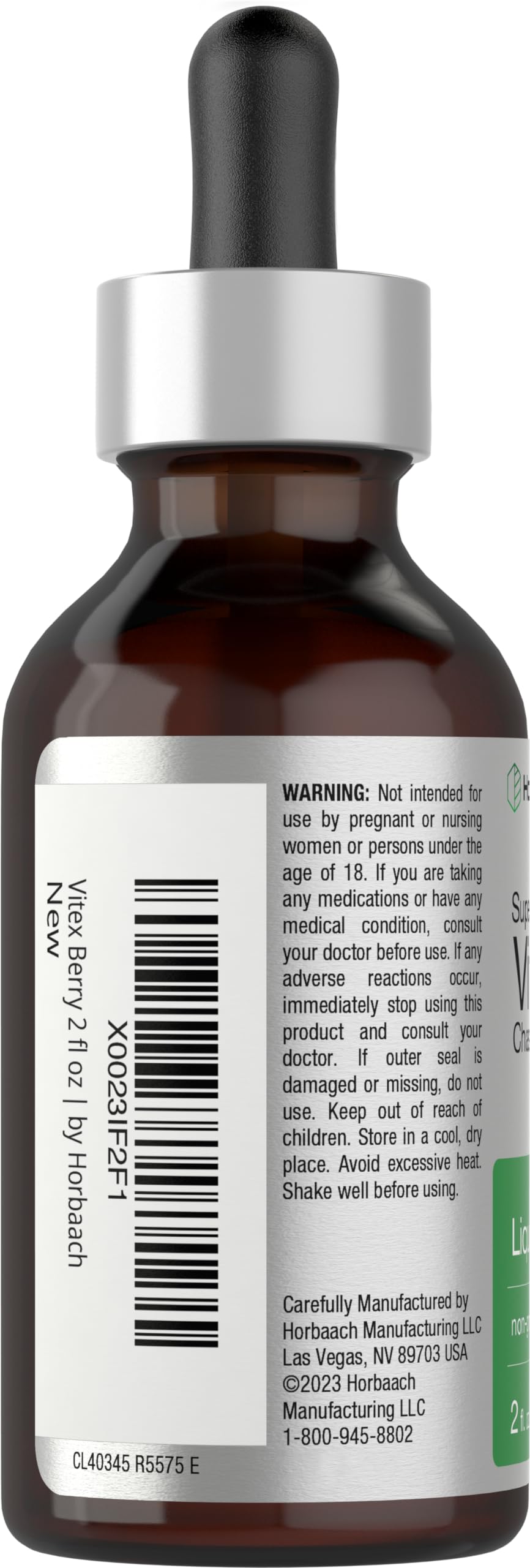 Horbäach Vitex tincture drops on dropper for easy dosing