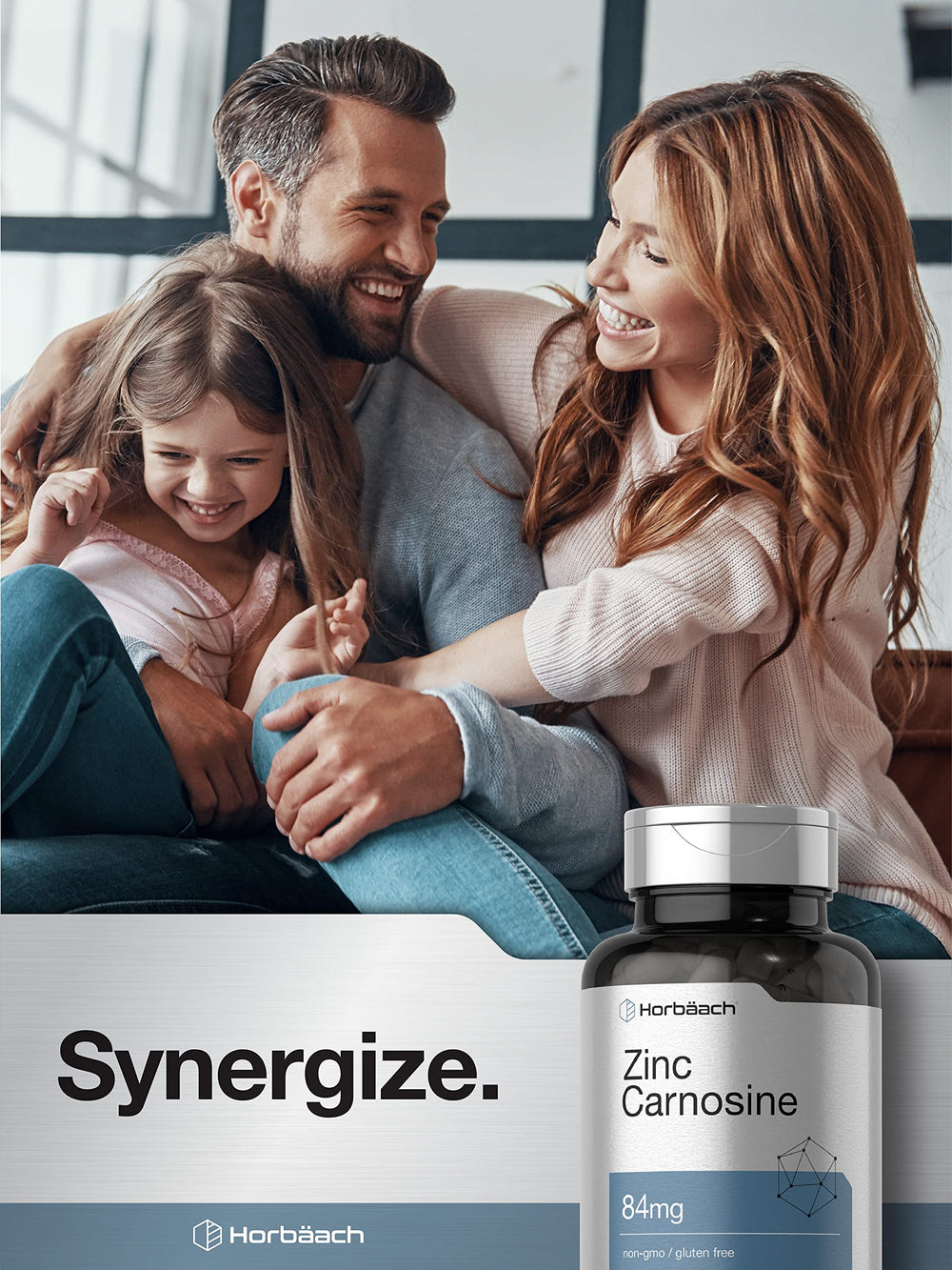 Horbäach Zinc Carnosine non-GMO stamp on bottle