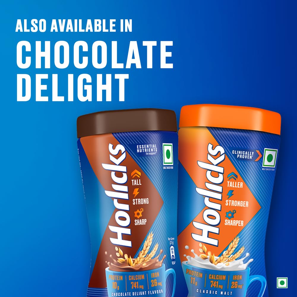Horlicks Classic Malt kitchen scene suggesting a daily nutrition ritual.