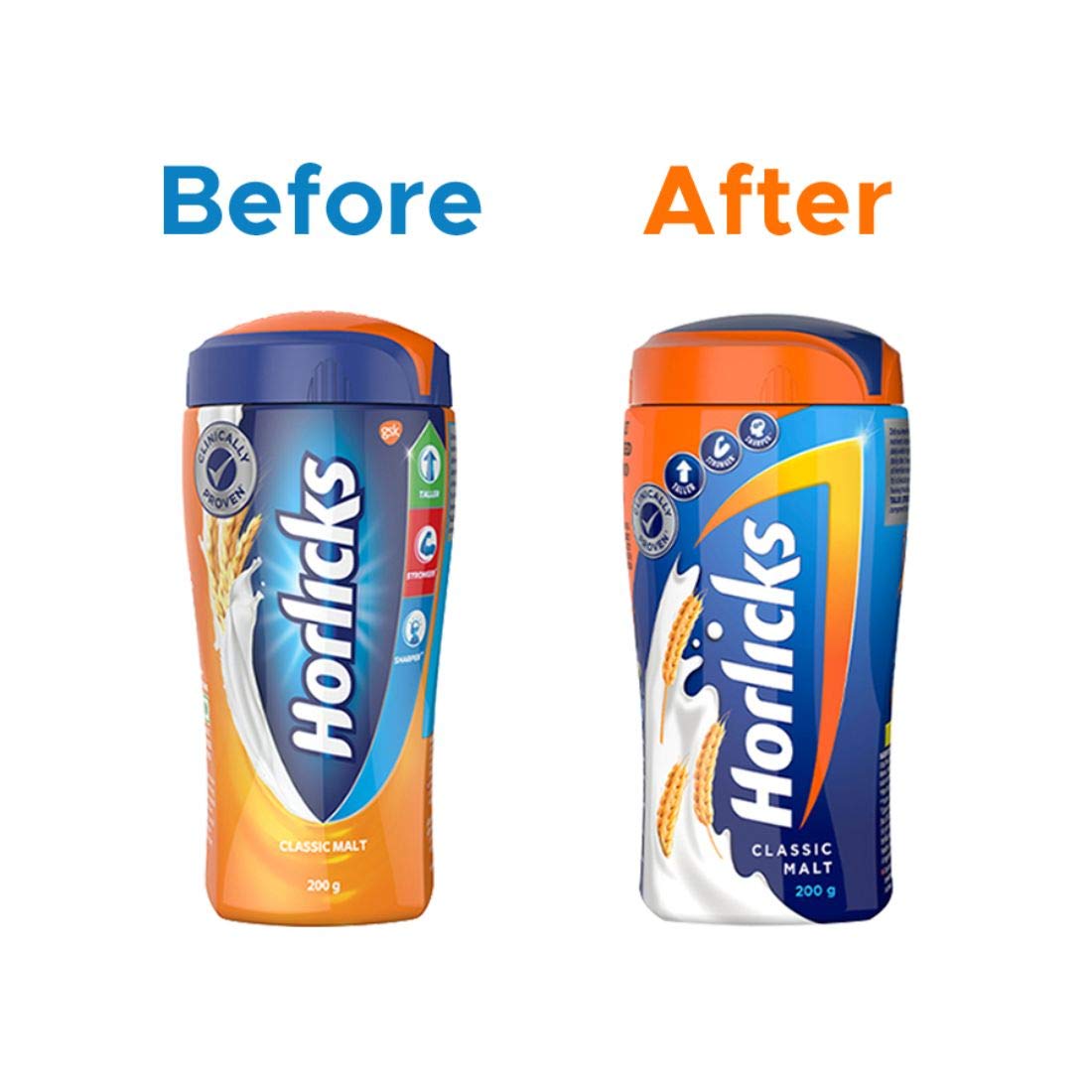 Horlicks Classic Malt powder dissolving smoothly in a warm beverage.
