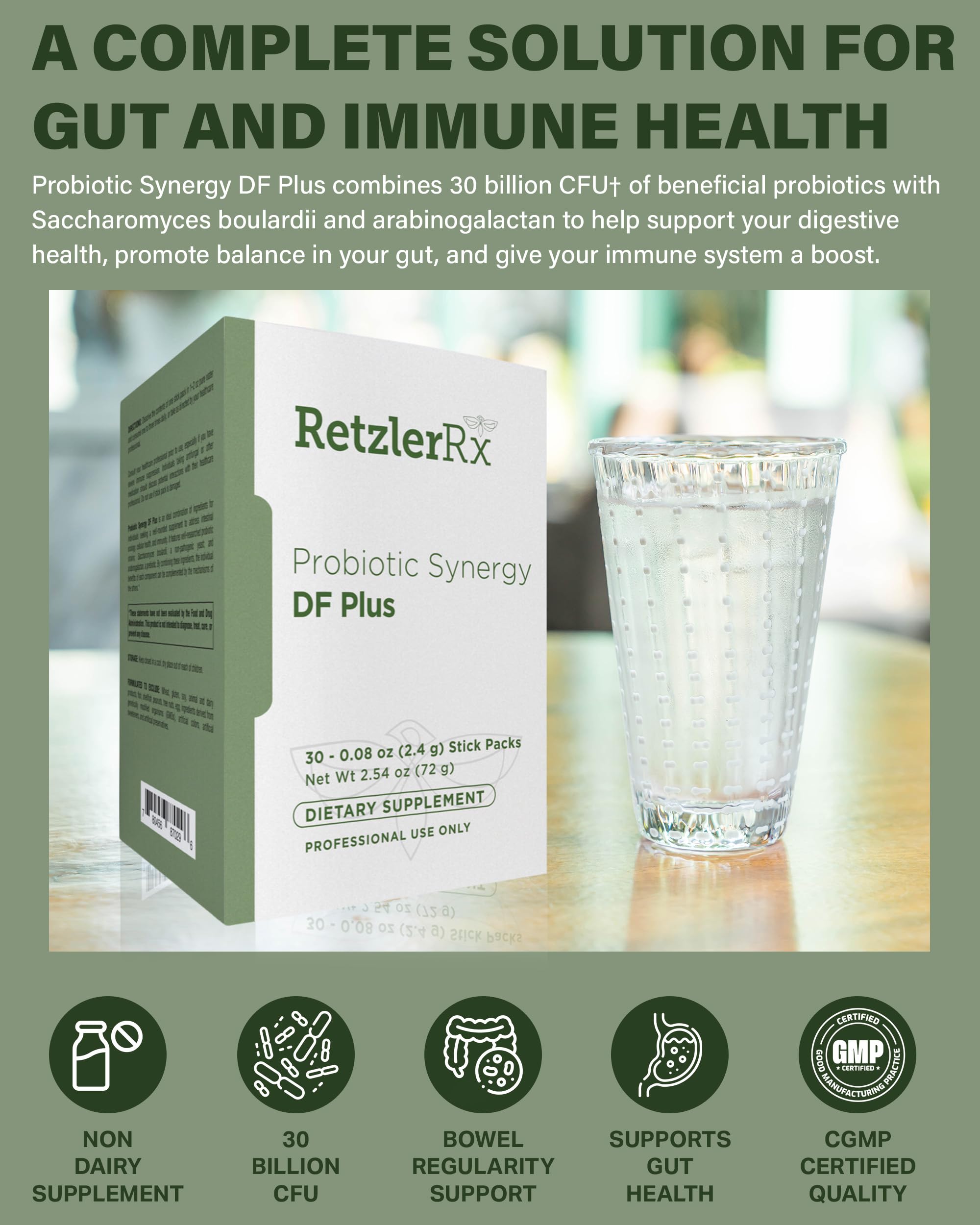 Close-up of HormoneSynergy Probiotic Synergy DF Plus label for gut support