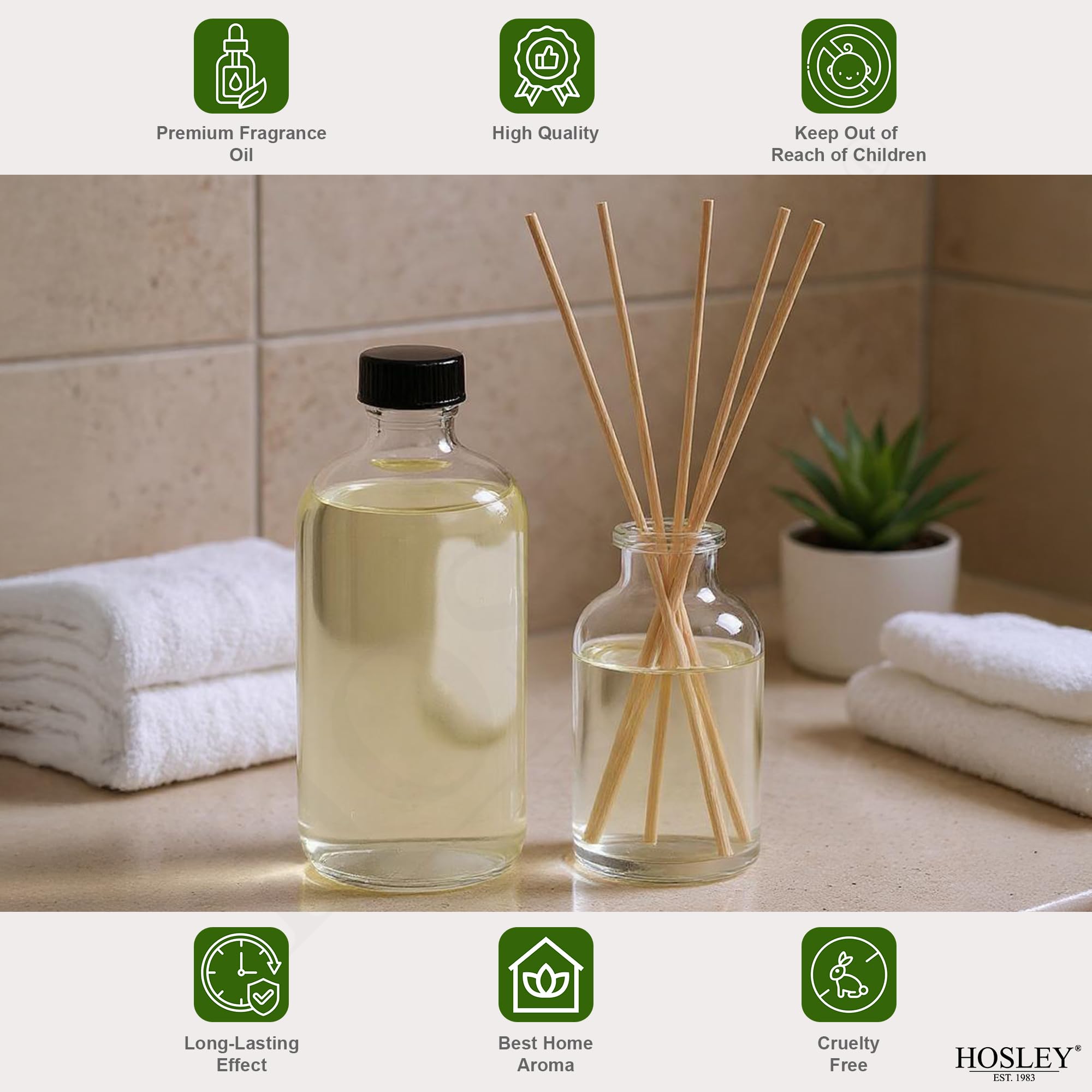 Hosley diffuser in living room creates warm, inviting ambiance.