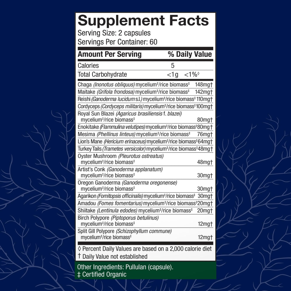 Host Defense MyCommunity 17-species blend capsules promote balanced immunity