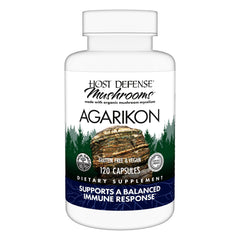 Host Defense Agarikon Capsules bottle label highlighting daily immune support