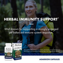 Host Defense Agarikon capsules with a glass of water for easy daily intake