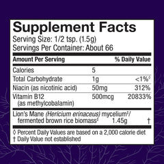 Scoop of BrainPower powder showing texture and serving size.
