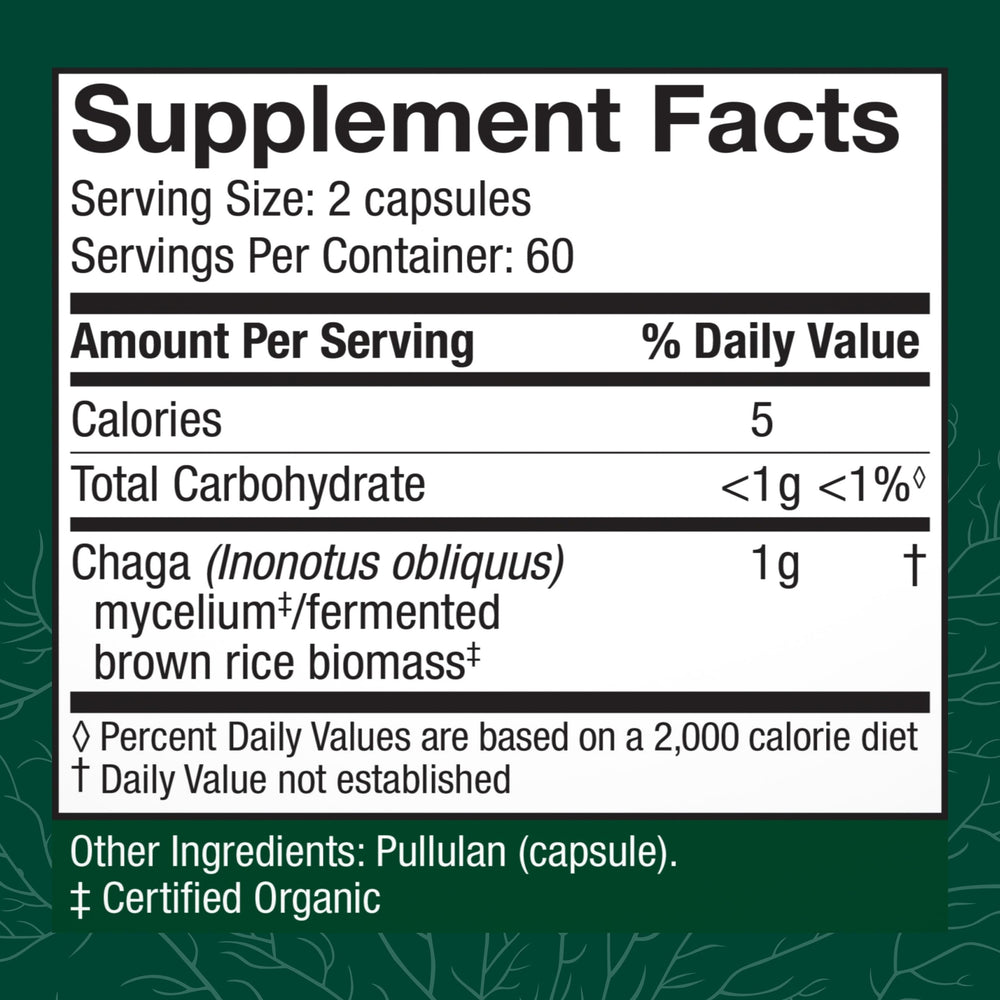 Host Defense Chaga capsules capsules visible for daily antioxidant support.