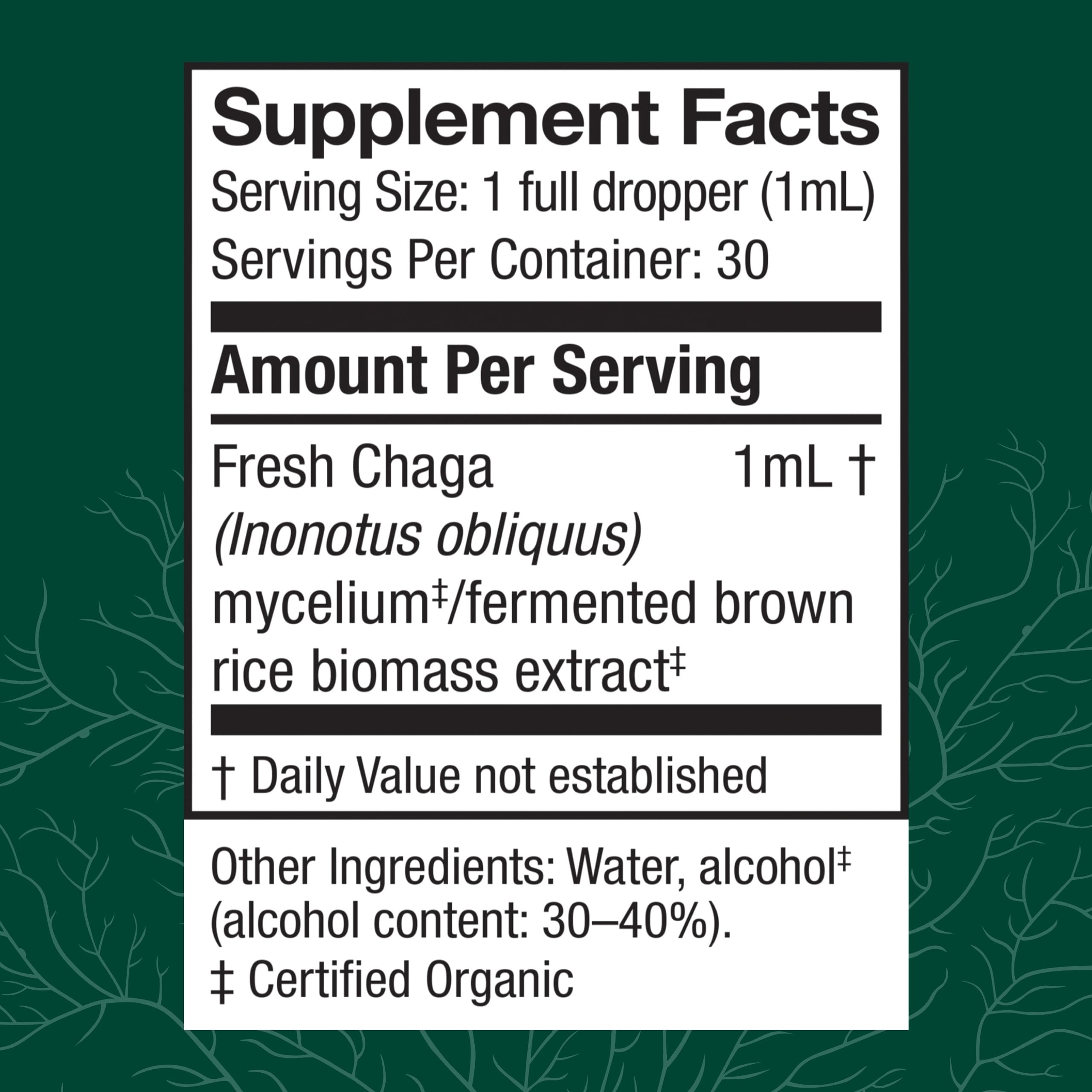 Host Defense Chaga Extract dropper dispensing liquid for easy dosing.