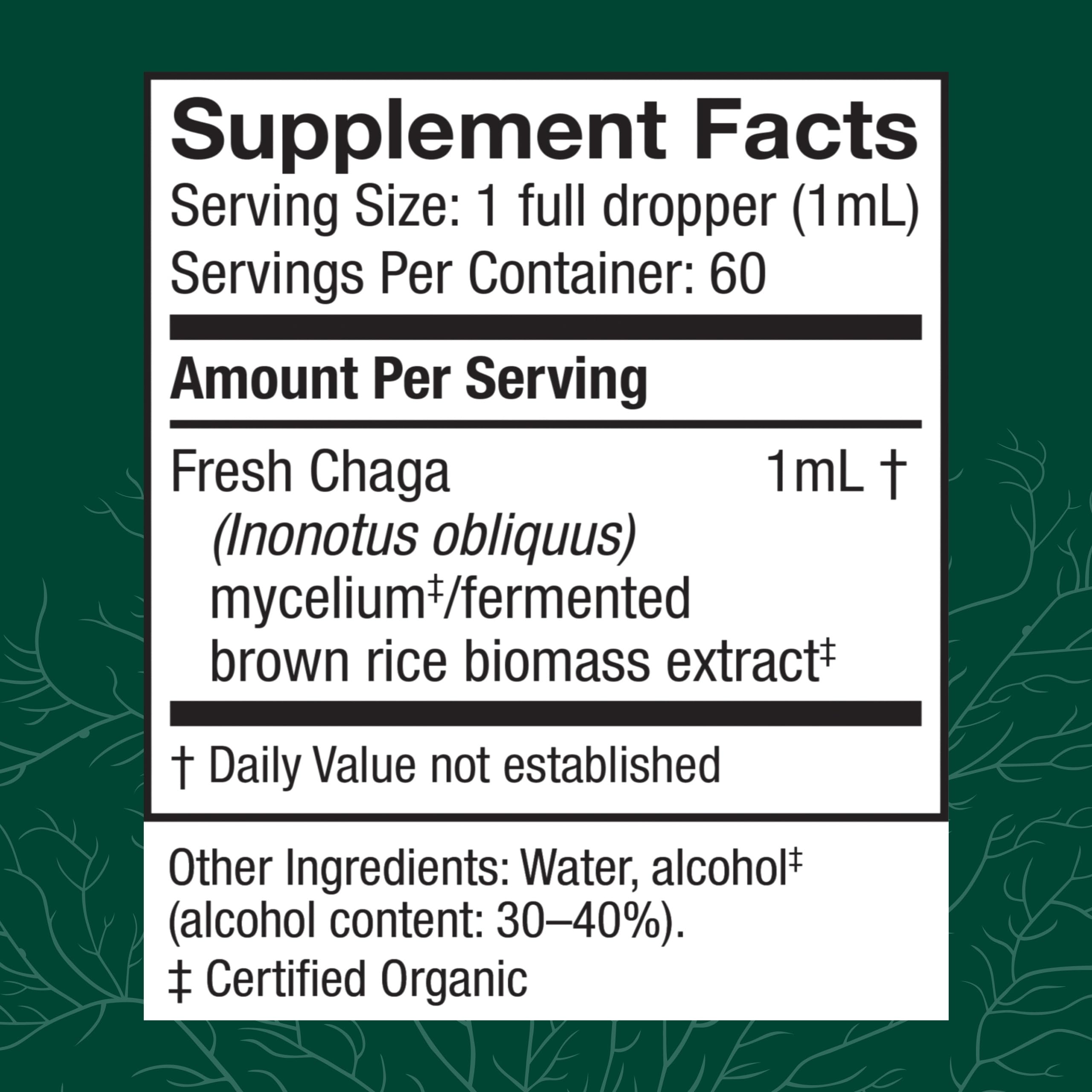 Host Defense Chaga Extract dropper ready for easy daily dosage
