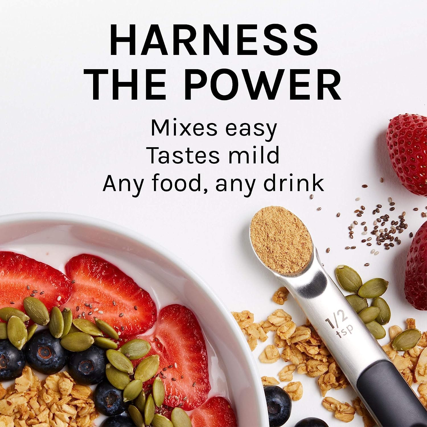 Cordyceps powder mixed into beverage to illustrate usage