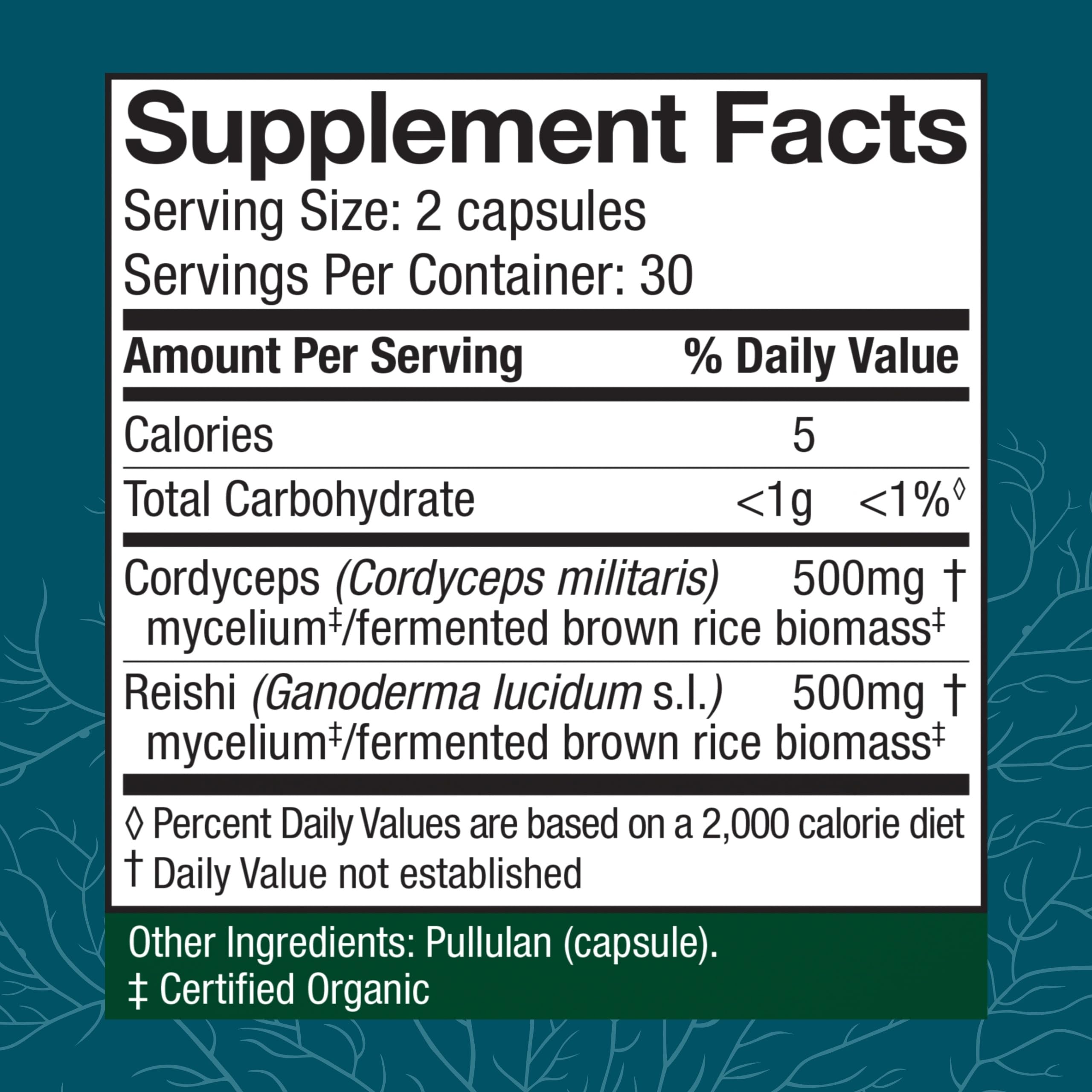 Host Defense CordyChi capsules pack highlighting convenient daily immune and energy support.