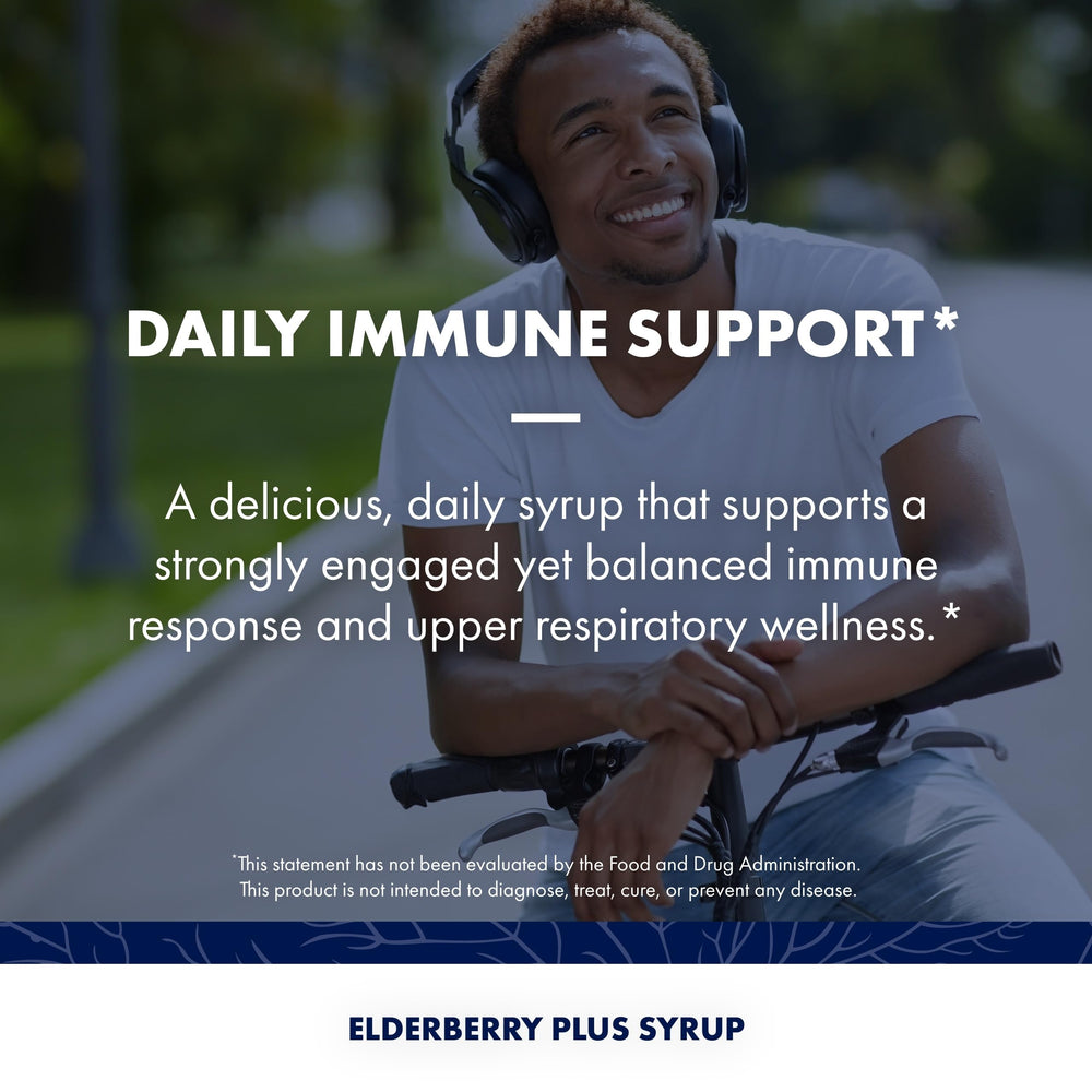 Host Defense Elderberry Plus mushrooms and elderberry ingredients close-up for immune support.