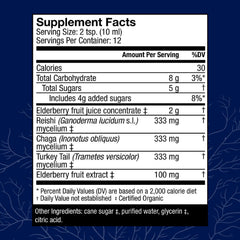 Host Defense Elderberry Plus Syrup bottle pour for easy daily dosing.
