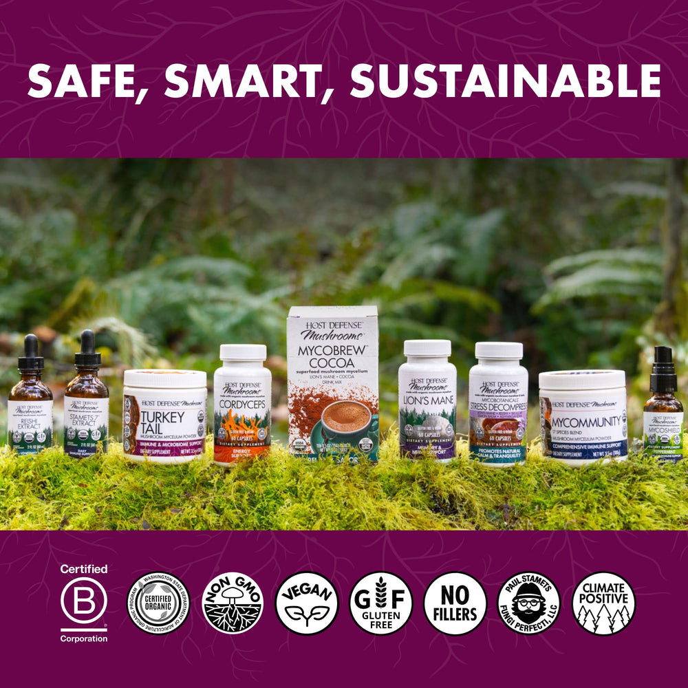 Immune support graphic by Host Defense suggesting wellness potential.