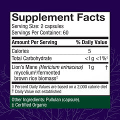 Two 120-count Host Defense Lion's Mane capsules shown together for daily brain support.