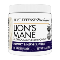 Host Defense Lion's Mane powder bottle front for daily brain health support