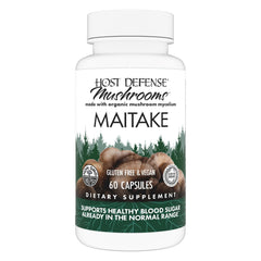 Host Defense Maitake Capsules bottle for daily immune support.