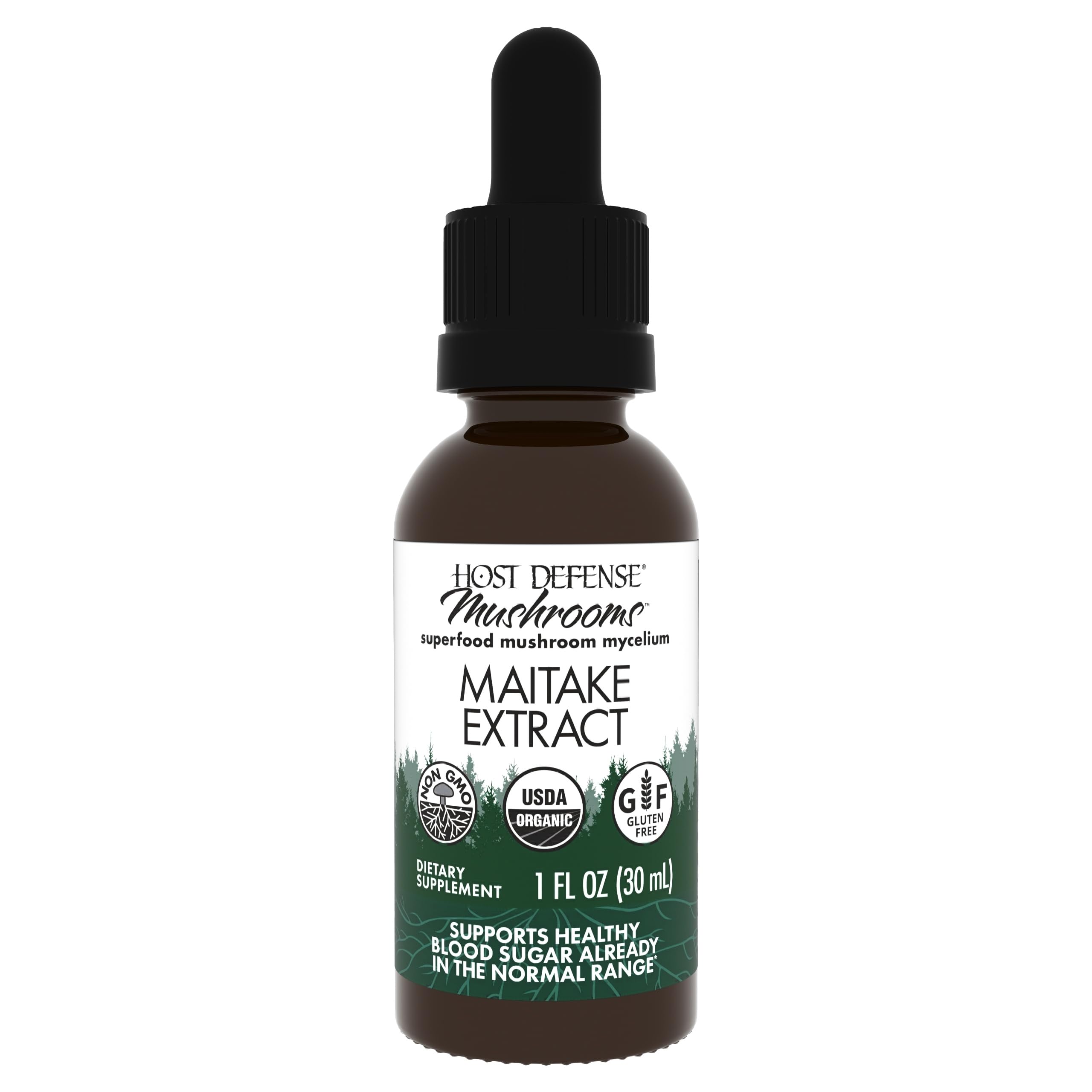 Host Defense Maitake Extract bottle showing label and immune support potential.