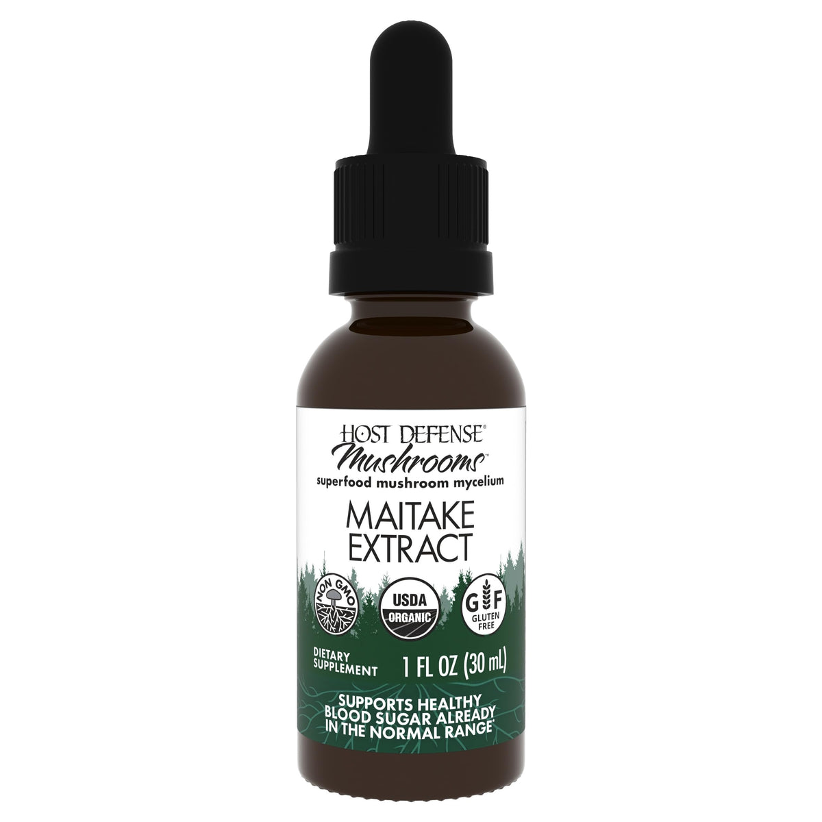 Host Defense Maitake Extract bottle showing label and immune support potential.