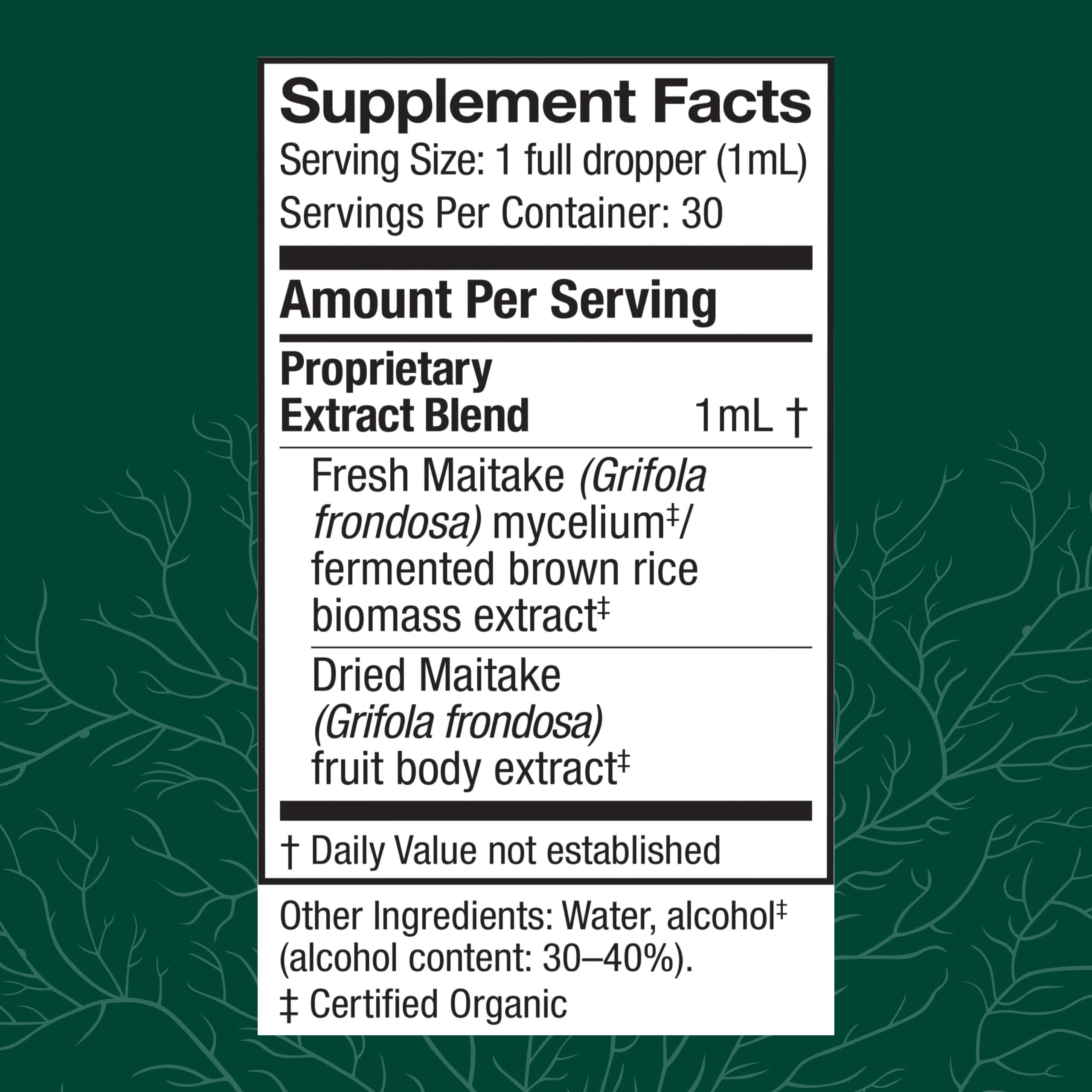 Host Defense Maitake Extract dropper ready for daily serving.