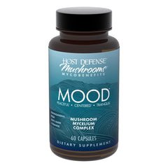 Host Defense MycoBenefits Mood bottle front shows calm daily support.